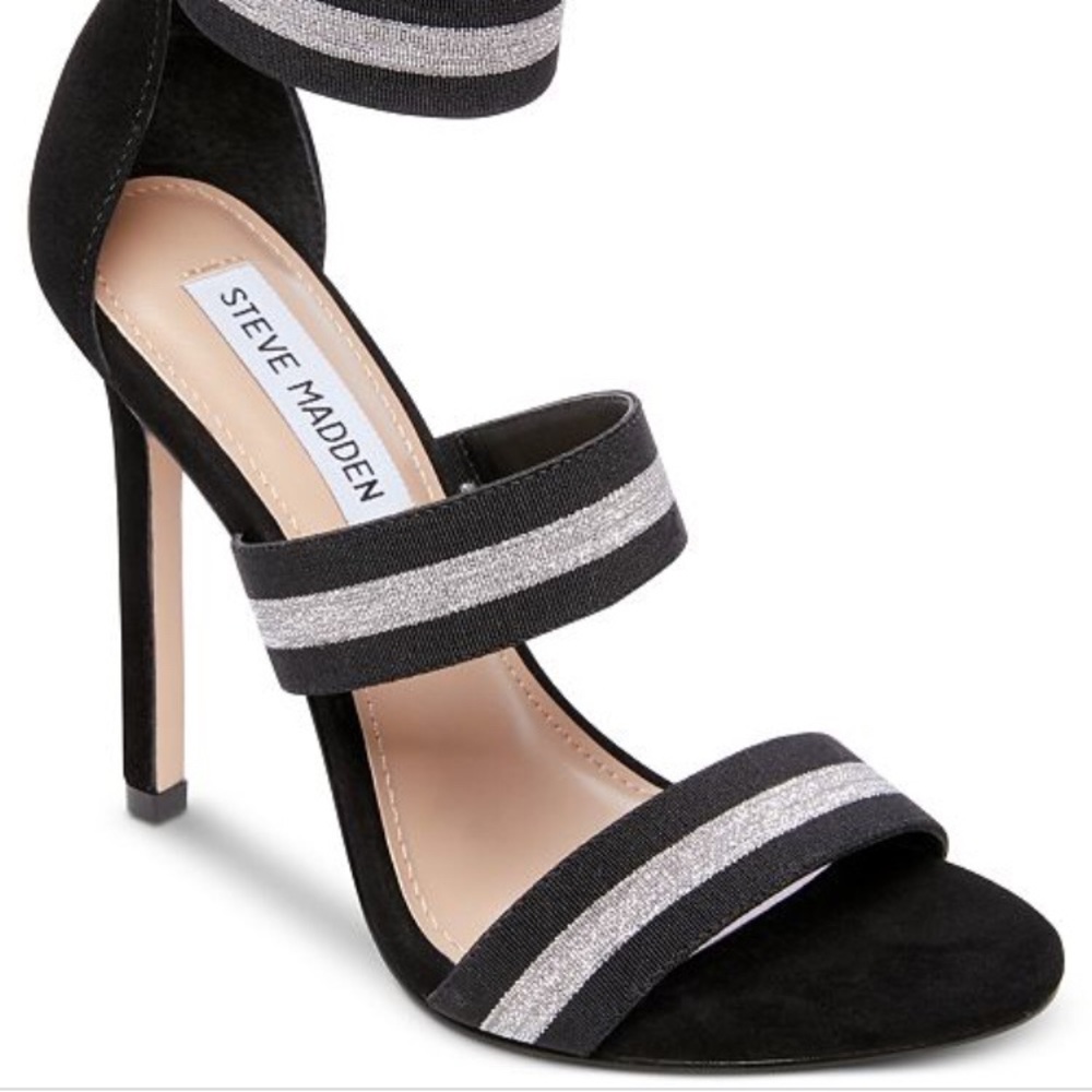 Steve Madden Carina Heels 9M (Black/Silver)